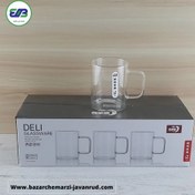 تصویر استکان دسته دار پیرکس شعله مستقیم دلی ظرفیت 220 میل | DELI 220ML 