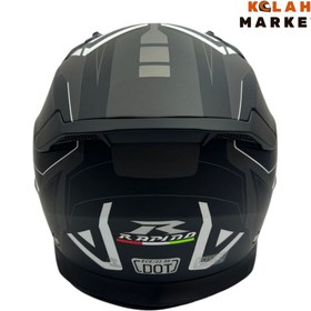 تصویر کلاه کاسکت راپیدو مدل 890 فک جدا شو رنگ مشکی طوسی 