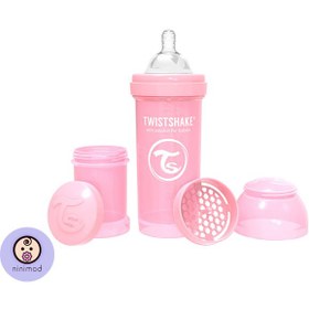 تصویر شیشه شیر آنتی کولیک ۲۶۰ میل Twistshake رنگ هلویی 