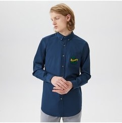 تصویر Lacoste پیراهن آبی یقه دار مردانه لباس باریک 