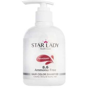 تصویر شامپو رنگ استارلیدی مدل Mahogany شماره 8.6 حجم 300 میلی لیتر ا Star Lady Mahogany Hair Color Shampoo 8.6 300ml Star Lady Mahogany Hair Color Shampoo 8.6 300ml