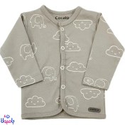 تصویر بلوز مانتویی نوزادی کوکالو طرح فیل و ابر - مناسب دختر و پسر 