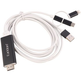 تصویر کابل تبدیل Earldom ET-W13 Lightning/MicroUSB/Type-C to HDMI 2m 