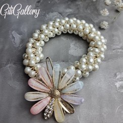 تصویر کش مو مرواریدی گل بابونه 