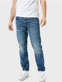 تصویر شلوار جین راسته با رنگ شست‌وشوی متوسط برند american eagle Mid Wash Straight Jeans