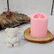 تصویر قالب شمع مدل خرس قلب دار Silicone candle mold