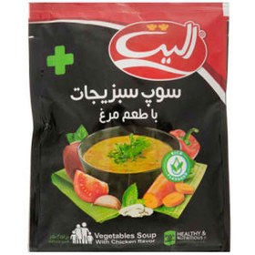 تصویر سوپ سبزیجات با طعم مرغ نیمه آماده الیت پلاس 80 گرم 