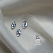 تصویر نگین دوختنی کریستال مارکیز نقره ای 