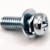 تصویر پیچ دوبل واشر 8*3 (واشر 7) اسمبل شده - 500 تایی ASSEMBLED DOUBLE WASHER SCREW 3*8 (WASHER 7m)