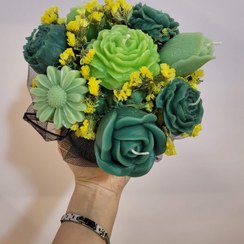 تصویر دسته گل شمع متوسط سبز candle