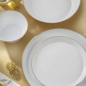 تصویر سرویس غذاخوری ۲۶ پارچه ارکوپال لب طلا مناسب ۶ نفر 