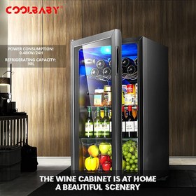 تصویر COOLBABY Household Wine Cooler Wine Cabinet Refrigerator Beverage Cooler Four-layer Mini Refrigerator Small Wine Cellar Silent Compressor Temperature Control - ارسال 15 الی 20 روز کاری 