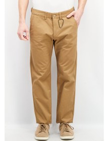 تصویر شلوار کتان مردانه، فیت مستقیم، رنگ قهوه‌ای برند esprit Men Straight Fit Solid Chino Pants, Brown