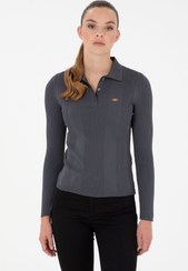 تصویر پلیور زنانه خاکستری تیره یو اس پولو 