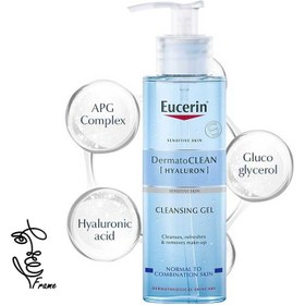 تصویر ژل شستشو و پاک کننده آرایش هیالورونیک اسید اوسرین مدل Dermato Clean 