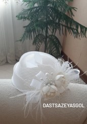 تصویر ست کلاه الینا وتوربان شالدار و یقه حجاب - تم set kamel kolah va torban