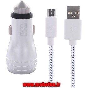 تصویر شارژر فندکی تسکو مدل TCG 2 به همراه کابل تبدیل microUSB TSCO TCG 2 Car Charger with USB to microUSB Cable