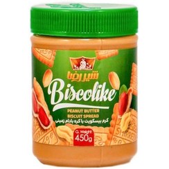 تصویر شیررضا کرم بیسکویت با کره بادام زمینی ساده 450گ 