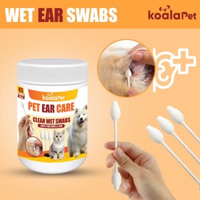 تصویر سواب مرطوب گوش سگ و گربه کوالاپت مدل Ear Swabs01 بسته 45 عددی 
