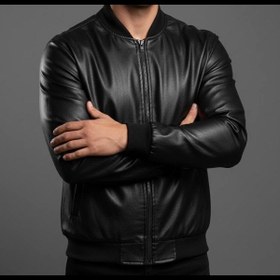 تصویر کاپشن چرم ساده 