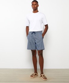 تصویر Diz Hizası Baskılı Deniz Şort 