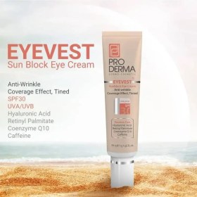 تصویر کرم پوشاننده و ضد چروک رنگی دور چشم SPF30 پرودرما Pro Derma 