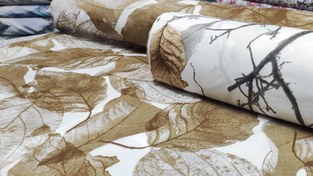 تصویر پارچه ملحفه ای روتختی طرح برگ پاییزی عرض ۲۴۰ 