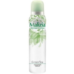 تصویر اسپری بدن زنانه مالزیا مدل گرین تی حجم 150 میل ا Malizia Green Tea Deodorant Spray 150ml 