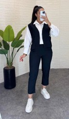 تصویر ست دو تکه جلیقه و شلوار ژاکارد دخترانه Girls' Two-Piece Jacquard Vest & Pants Set – Elegant & Trendy