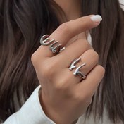 تصویر انگشتر زنانه طرح مامان رنگ نقره ای 