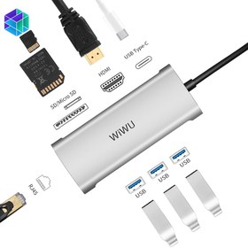 تصویر هاب تایپ سی دارای 8 پورت ویوو مدل Alpha 831HRT WiWU Alpha 831HRT Usb Type C Hub