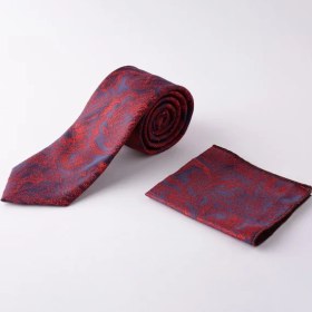 تصویر ست کراوات و پوشت جیبی مدل سزار 