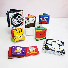 تصویر کتاب پارچه ای رنگی و سیاه و سفید 