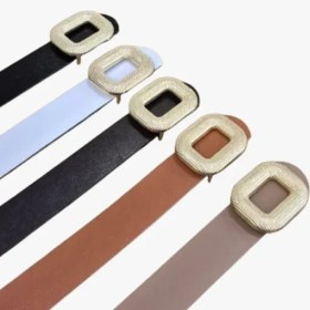 تصویر کمربند سگک طلایی مربعی 