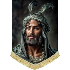 تصویر کتیبه مخمل شمایل حضرت عباس (ع) پرچم تمثال ابوالفضل العباس (ع)