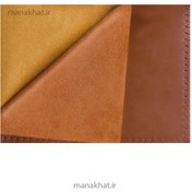 تصویر زیردستی یک رو چرم طبیعی گاوی عسلی و یک رو فوم حرفه ای 