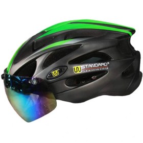 تصویر کلاه دوچرخه سواری برند دبلیو استاندارد عینک دار Standard W brand cycling helmet with glasses