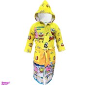 تصویر حوله پالتویی کودک آتنا طرح باب اسفنجی سایز 80 سانتی‌متر 