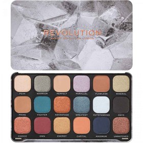 تصویر پالت سایه چشم رولوشن 18 رنگ سری Forever Flawless مدل Optimum Revolution Palette Eye Shadow Forever Flawless Optimum 18color