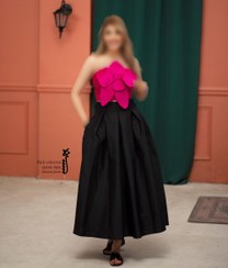 تصویر ست تاپلکس و دامن زنانه گره استایل مدل ارکیده شرقی 