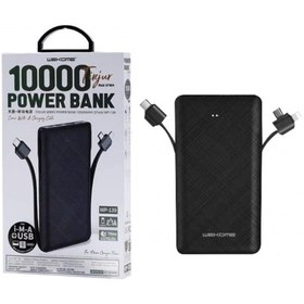 تصویر پاور بانک 10000 mAh با کابل3سر Wekome WP-139 
