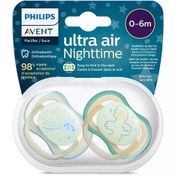 تصویر پستانک ارتودنسی فیلیپس اونت مدل SCF376/18 دو عددی ۰ تا ۶ ماه شب تاب 