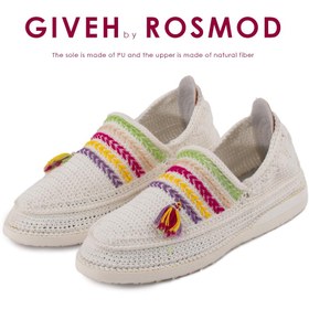 تصویر گیوه سفید طرح دار کردی – Giveh Kurdish Pattern White 