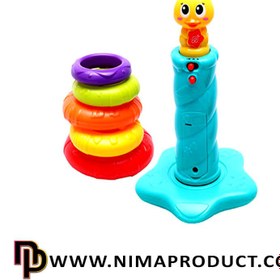 تصویر اسباب بازی حلقه موزیکال جوجه 6+ ماه Hola Toys ا rainbow duck toy:2101 rainbow duck toy:2101