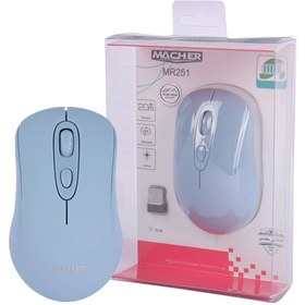 تصویر ماوس بی‌سیم مچر مدل MR251 - آبی macher wireless mouse mr251