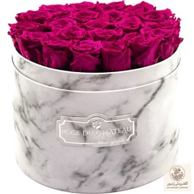 تصویر Pink Eternal Roses in a Large White Marble Box | کد: ZNB-1J0Y 