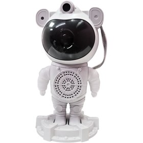 تصویر چراغ خواب پروژکتوری (اسپیکر‌دار) کهکشانی مدل فضانورد ایستاده Astronaut projector and  speaker