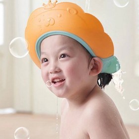 تصویر کلاه حمام نوزاد و کودک سیلیکونی طرح خرس 