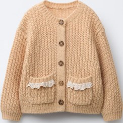 تصویر ژاکت بافتنی یقه دوچرخه‌ای و جیب از برند زارا (بچه گانه) 