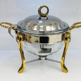 تصویر ست سوفله خوری چهار تیکه حلقه نگین استیل طلا رزنتال 